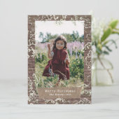 赤ん素朴坊の息のクリスマスフォト引き裂かれた紙 シーズンカード (スタンド正面)