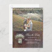 赤ん素朴坊の息のメイソンの瓶の写真日付を保存 案内ポストカード (正面/裏面)