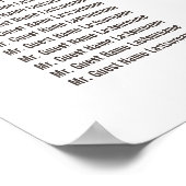 赤ん素朴坊の息の国の結婚式の座席表 ポスター (角)