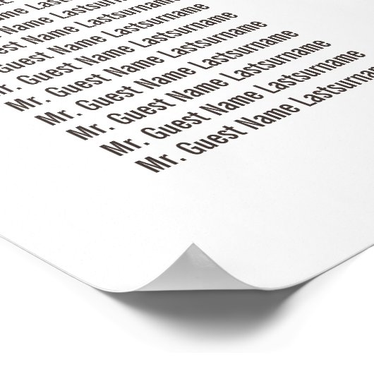 赤ん素朴坊の息の国の結婚式の座席表 ポスター (角)