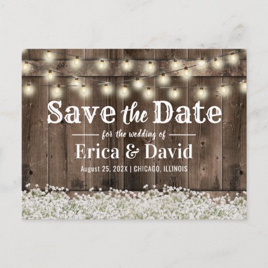 赤ん素朴坊の息の弦のライト日付を保存 案内ポストカード (正面)