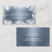 赤ん素朴坊の息の花はほこりエレガントの多い青 名刺 (正面/裏面)