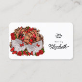 赤アはっきりしたフリカネイルサロンデザイン 名刺 (正面)