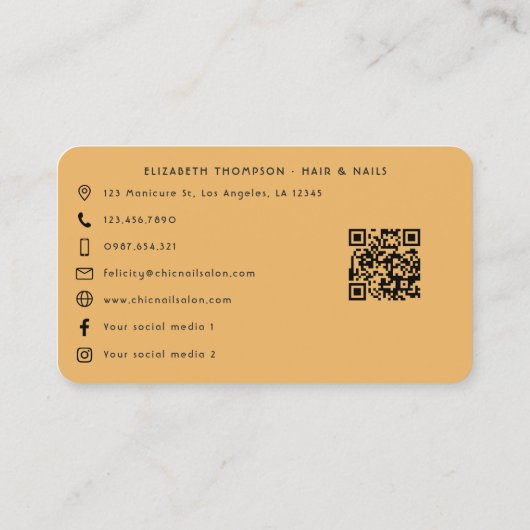 赤アはっきりしたフリカネイルサロンデザイン 名刺 (裏面)