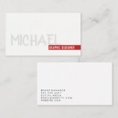 赤アはっきりしたントグレーブラックシンプル文字 名刺 (正面/裏面)