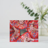 赤アイリッシュダンスドレス葉書 ポストカード (スタンド正面)