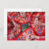 赤アイリッシュダンスドレス葉書 ポストカード (正面/裏面)