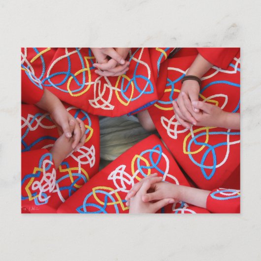 赤アイリッシュダンスドレス葉書 ポストカード (正面)