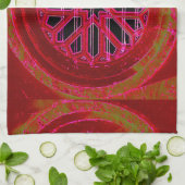 赤アイルランド教会の窓タオル キッチンタオル (折り畳み)