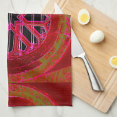 赤アイルランド教会の窓タオル キッチンタオル (四つ折り)