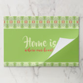 赤アクセント付きアップルグリーン紙プレイスム ペーパーパッド (折り畳み)