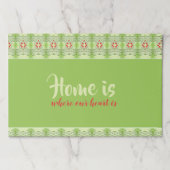 赤アクセント付きアップルグリーン紙プレイスム ペーパーパッド (正面)