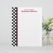 赤アクセント付き白黒チェックレシピページ (スタンド正面)