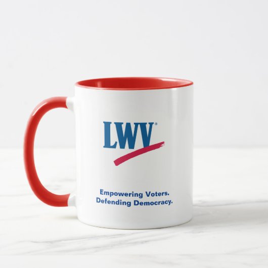 赤アクセント付きLWVコーヒーマグ マグカップ (左)