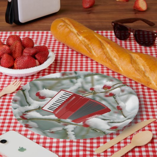 赤アコーディオン – 雪の中の果実， ペーパープレート (ピクニック)