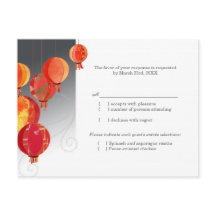 赤アジアぶら下がったランタン結婚式RSVP