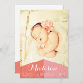 赤アステカちゃん女子生誕発表写真カード 案内状 (正面/裏面)