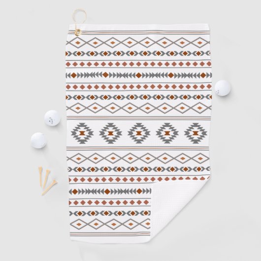 赤アステカ灰色の白の混合モチーフ模様 ゴルフタオル (インサイチュ)