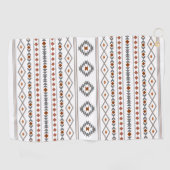 赤アステカ灰色の白の混合モチーフ模様 ゴルフタオル (横)