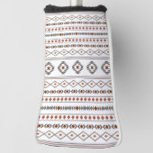 赤アステカ灰色の白の混合モチーフ模様 ゴルフヘッドカバー (回転90)