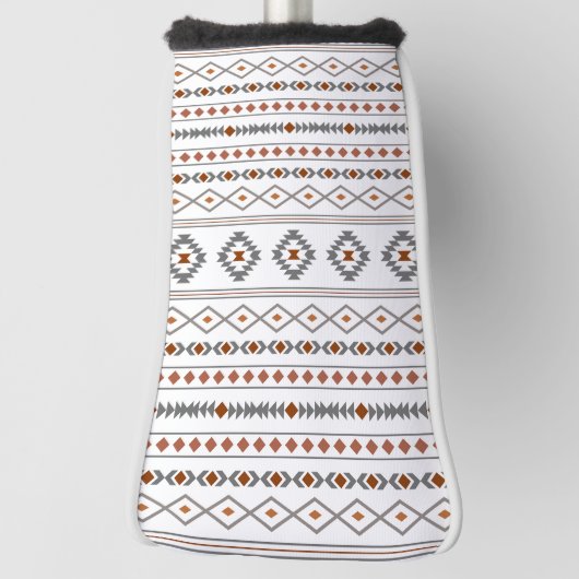 赤アステカ灰色の白の混合モチーフ模様 ゴルフヘッドカバー (回転90)
