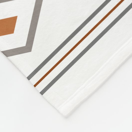 赤アステカ灰色の白の混合モチーフ模様 フリースブランケット (角)