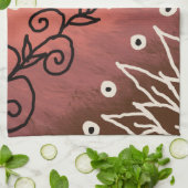 赤アトおもしろいルパターン キッチンタオル (折り畳み)