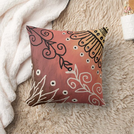 赤アトおもしろいルパターン クッション (ブランケット)