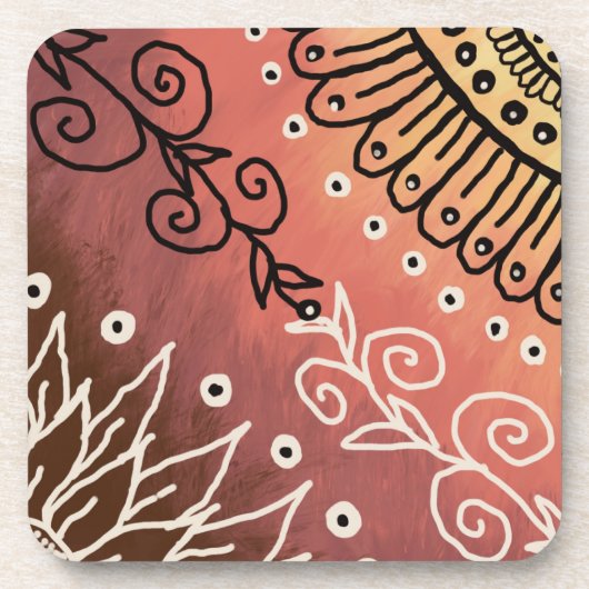 赤アトおもしろいルパターン コースター (正面)