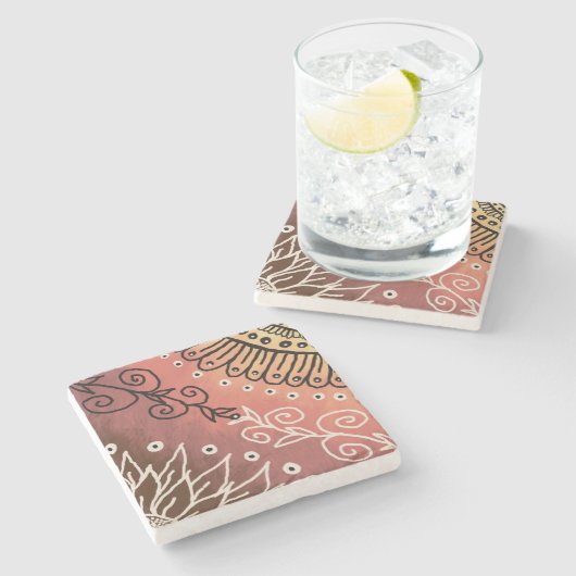 赤アトおもしろいルパターン ストーンコースター (横)