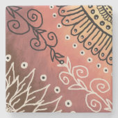 赤アトおもしろいルパターン ストーンコースター (正面)