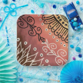 赤アトおもしろいルパターン ペーパープレート (パーティー)