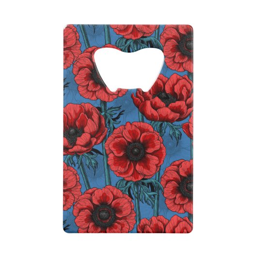 赤アネモネ園 クレジットカード栓抜き (正面)