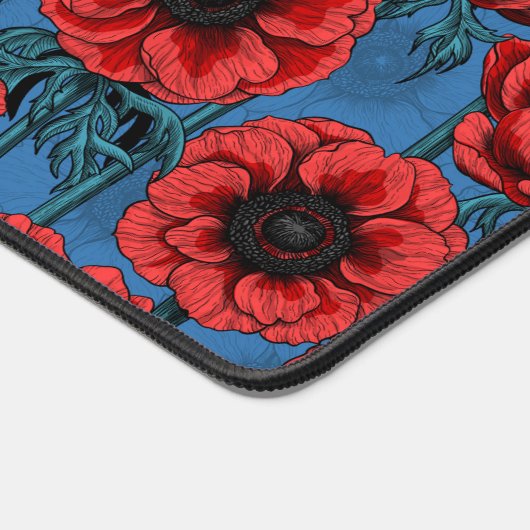 赤アネモネ園 デスクマット (コーナー)