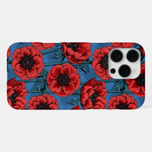赤アネモネ園 iPhoneケース (裏面横)