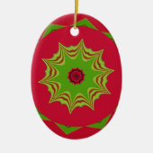 赤アフリカの民族部族パターン セラミックオーナメント (正面)