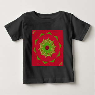 赤アフリカの民族部族パターン ベビーTシャツ