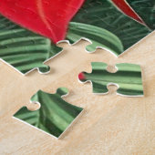 赤アマリリスとポインセチア雑種 ジグソーパズル (側面)