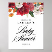 赤アマリリス植物性ベビーシャワーへようこそ ポスター (正面)