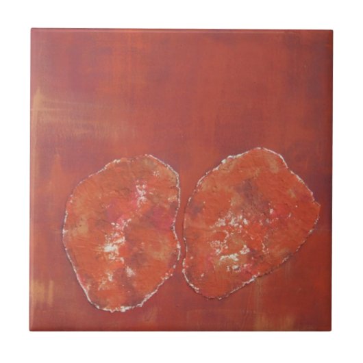 赤アメーバ瓦 タイル (正面)