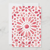 赤アラビア語の複雑なパタ結婚ーン 招待状 (裏面)