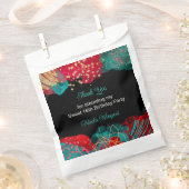 赤アルコールインクスウィート16誕生日パーティー フェイバーバッグ (クリップ留めされた状態)