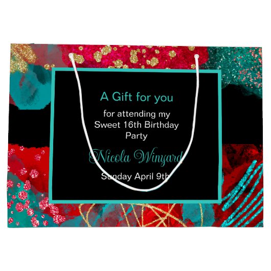 赤アルコールインクスウィート16 ラージペーパーバッグ (裏面)