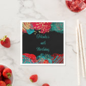 赤アルコールインクバースデーパーティー スタンダードカクテルナプキン (インサイチュ)