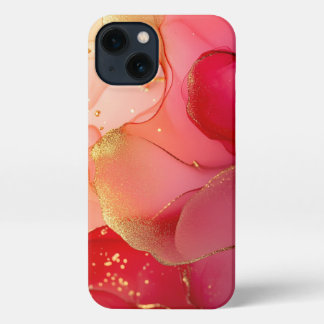 赤アルコールインクモーダーアートガールエレガントー iPhone 13ケース