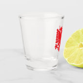 赤アルバニアイーグルショットグラス ショットグラス (左)