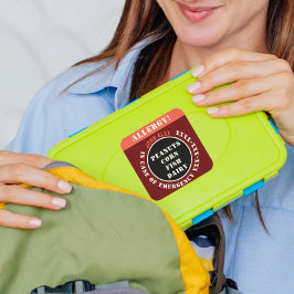 赤アレルギカスタムー警報レストラン緊急事態 スクエアシール