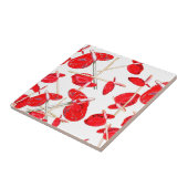 赤アンチューリウムフラワーパターン タイル (側面)