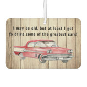赤アンティークポンティアック – 車を運転素晴らしする カーエアーフレッシュナー (裏面)