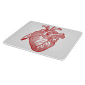 赤アンティーク解剖学的ハート カッティングボード (角)